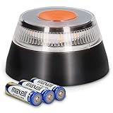 PMK GRUPO Luz Emergencia Coche Homologado DGT con Geolocalización | Luz avería coche [Visibilidad 1 Km] Baliza V16 con GPS y Base Imantada - 1 Unidad